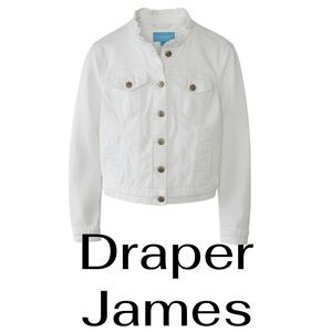 Draper James White Denim Jacket - Button-Front